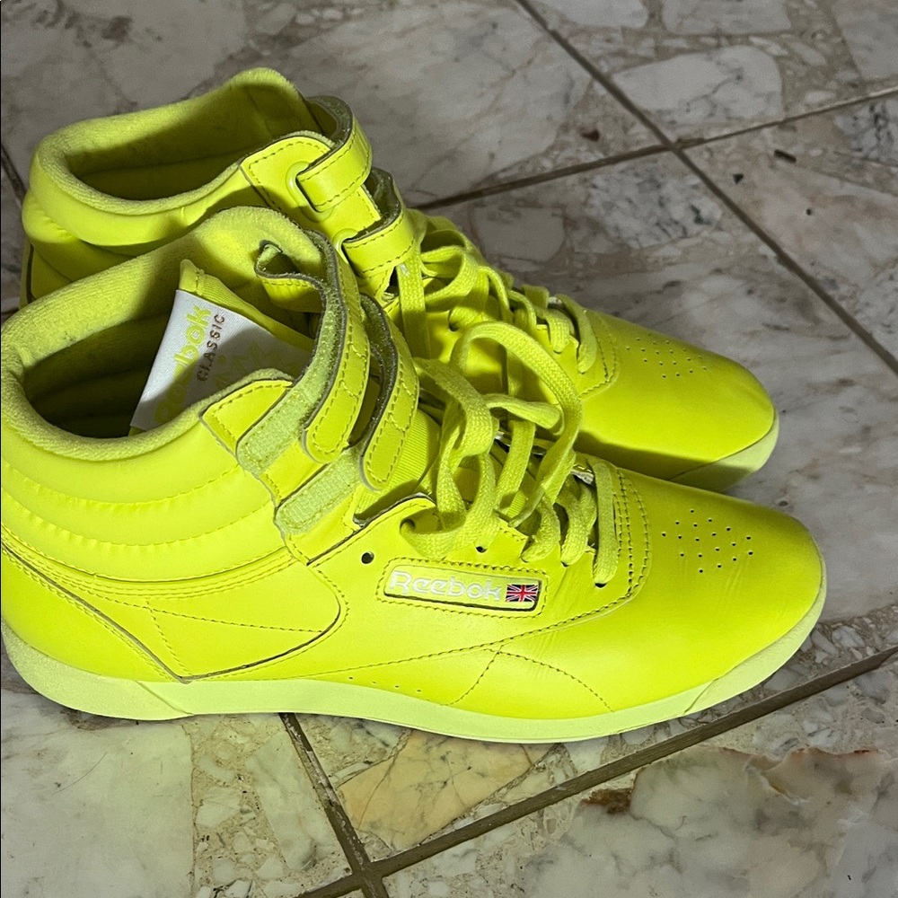 Reebok Neon Yellow High-Top Sneakers